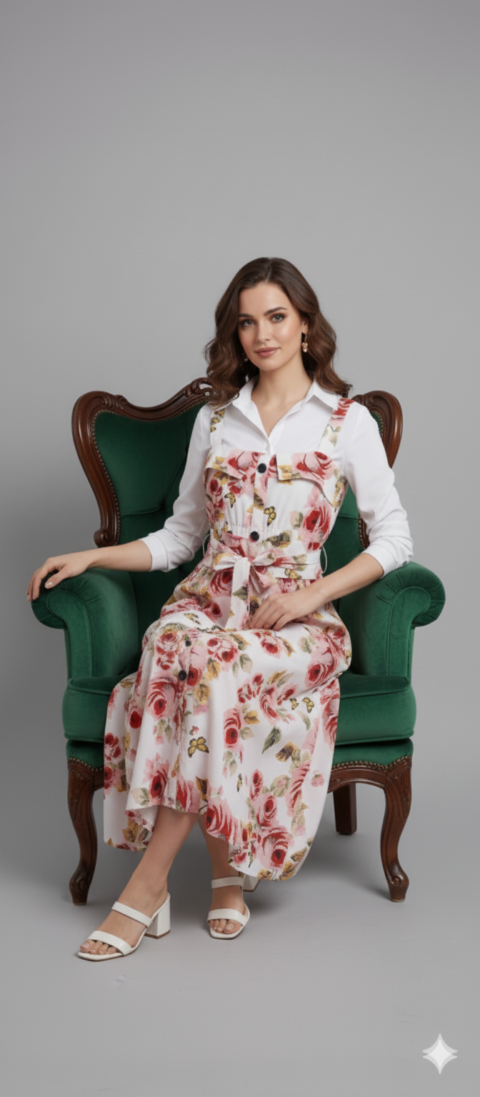 A0336- Print Romper Maxi