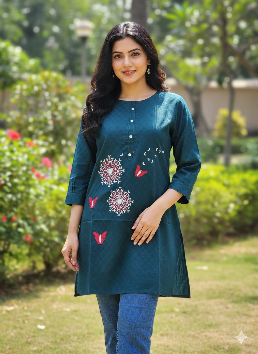 Butterfly Embroidery Top