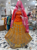 Stylish Mehndi Mirror Work 3pc