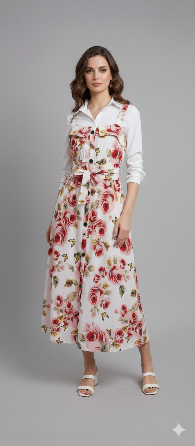 A0336- Print Romper Maxi